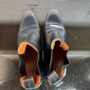 Santoni | Shoes | Santoni Blue Leather Chelsea Boots Men Us  display picture 1